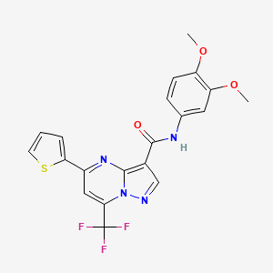 molecular formula C20H15F3N4O3S B6051114 N-(3,4-dimethoxyphenyl)-5-(2-thienyl)-7-(trifluoromethyl)pyrazolo[1,5-a]pyrimidine-3-carboxamide 