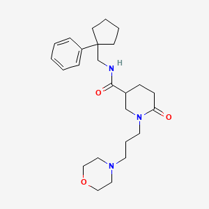 molecular formula C25H37N3O3 B6051129 1-[3-(4-morpholinyl)propyl]-6-oxo-N-[(1-phenylcyclopentyl)methyl]-3-piperidinecarboxamide 