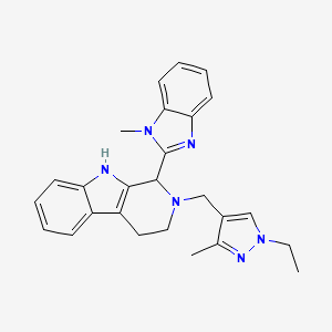 2-[(1-ethyl-3-methyl-1H-pyrazol-4-yl)methyl]-1-(1-methyl-1H-benzimidazol-2-yl)-2,3,4,9-tetrahydro-1H-beta-carboline