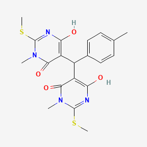 molecular formula C20H22N4O4S2 B6051174 5,5'-[(4-methylphenyl)methylene]bis[6-hydroxy-3-methyl-2-(methylthio)-4(3H)-pyrimidinone] 