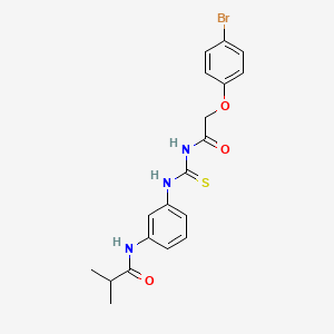 molecular formula C19H20BrN3O3S B6051197 N-{3-[({[(4-bromophenoxy)acetyl]amino}carbonothioyl)amino]phenyl}-2-methylpropanamide 