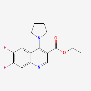 molecular formula C16H16F2N2O2 B6051201 ethyl 6,7-difluoro-4-pyrrolidin-1-ylquinoline-3-carboxylate 