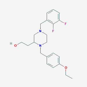 molecular formula C22H28F2N2O2 B6051219 2-[4-(2,3-difluorobenzyl)-1-(4-ethoxybenzyl)-2-piperazinyl]ethanol 