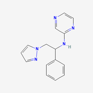 molecular formula C15H15N5 B6051236 N-[1-phenyl-2-(1H-pyrazol-1-yl)ethyl]-2-pyrazinamine 
