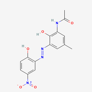 molecular formula C15H14N4O5 B605125 乙酰胺，N-[2-羟基-3-[(2-羟基-5-硝基苯基)偶氮]-5-甲基苯基]- CAS No. 148-39-0