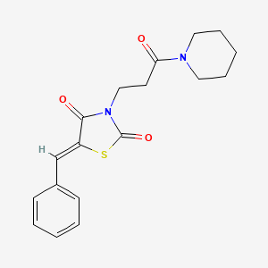 molecular formula C18H20N2O3S B6051276 5-benzylidene-3-[3-oxo-3-(1-piperidinyl)propyl]-1,3-thiazolidine-2,4-dione 