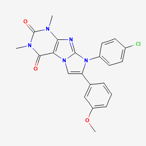 molecular formula C22H18ClN5O3 B6051293 8-(4-chlorophenyl)-7-(3-methoxyphenyl)-1,3-dimethyl-1H-imidazo[2,1-f]purine-2,4(3H,8H)-dione 