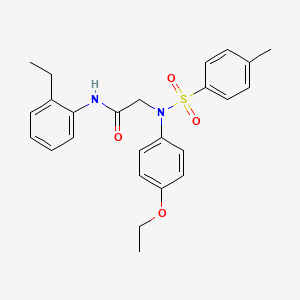molecular formula C25H28N2O4S B6051299 N~2~-(4-ethoxyphenyl)-N~1~-(2-ethylphenyl)-N~2~-[(4-methylphenyl)sulfonyl]glycinamide 