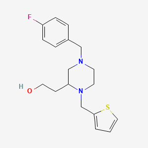 molecular formula C18H23FN2OS B6051310 2-[4-(4-fluorobenzyl)-1-(2-thienylmethyl)-2-piperazinyl]ethanol 