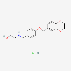 molecular formula C18H22ClNO4 B6051314 2-{[4-(2,3-dihydro-1,4-benzodioxin-6-ylmethoxy)benzyl]amino}ethanol hydrochloride 