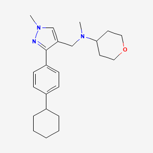 molecular formula C23H33N3O B6051322 N-{[3-(4-cyclohexylphenyl)-1-methyl-1H-pyrazol-4-yl]methyl}-N-methyltetrahydro-2H-pyran-4-amine 