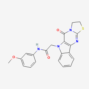 molecular formula C21H18N4O3S B6051377 N-(3-methoxyphenyl)-2-(5-oxo-2,3-dihydro[1,3]thiazolo[3',2':1,2]pyrimido[5,4-b]indol-6(5H)-yl)acetamide 