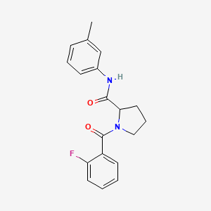 molecular formula C19H19FN2O2 B6051393 1-(2-fluorobenzoyl)-N-(3-methylphenyl)prolinamide 