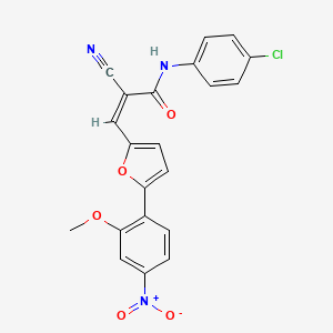 N-(4-chlorophenyl)-2-cyano-3-[5-(2-methoxy-4-nitrophenyl)-2-furyl]acrylamide