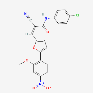 molecular formula C21H14ClN3O5 B6051397 N-(4-chlorophenyl)-2-cyano-3-[5-(2-methoxy-4-nitrophenyl)-2-furyl]acrylamide 