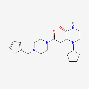 molecular formula C20H30N4O2S B6051399 4-cyclopentyl-3-{2-oxo-2-[4-(2-thienylmethyl)-1-piperazinyl]ethyl}-2-piperazinone 