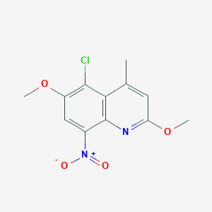 molecular formula C12H11ClN2O4 B060514 5-Chloro-2,6-dimethoxy-4-methyl-8-nitroquinoline CAS No. 189746-21-2