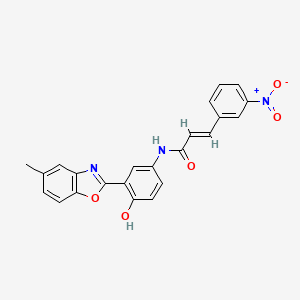 molecular formula C23H17N3O5 B6051412 N-[4-hydroxy-3-(5-methyl-1,3-benzoxazol-2-yl)phenyl]-3-(3-nitrophenyl)acrylamide 