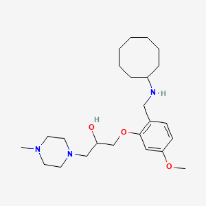 molecular formula C24H41N3O3 B6051435 1-{2-[(cyclooctylamino)methyl]-5-methoxyphenoxy}-3-(4-methyl-1-piperazinyl)-2-propanol 