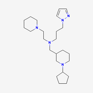 molecular formula C24H43N5 B6051440 N-[(1-cyclopentyl-3-piperidinyl)methyl]-N-[2-(1-piperidinyl)ethyl]-3-(1H-pyrazol-1-yl)-1-propanamine 