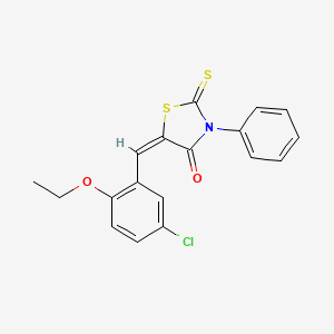 molecular formula C18H14ClNO2S2 B6051447 5-(5-chloro-2-ethoxybenzylidene)-3-phenyl-2-thioxo-1,3-thiazolidin-4-one 