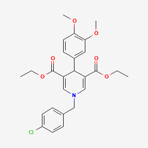 molecular formula C26H28ClNO6 B6051472 diethyl 1-(4-chlorobenzyl)-4-(3,4-dimethoxyphenyl)-1,4-dihydro-3,5-pyridinedicarboxylate 