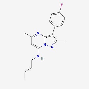 molecular formula C18H21FN4 B6051475 N-butyl-3-(4-fluorophenyl)-2,5-dimethylpyrazolo[1,5-a]pyrimidin-7-amine 