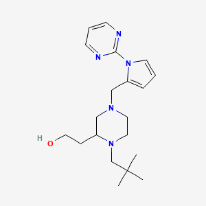 molecular formula C20H31N5O B6051491 2-(1-(2,2-dimethylpropyl)-4-{[1-(2-pyrimidinyl)-1H-pyrrol-2-yl]methyl}-2-piperazinyl)ethanol 