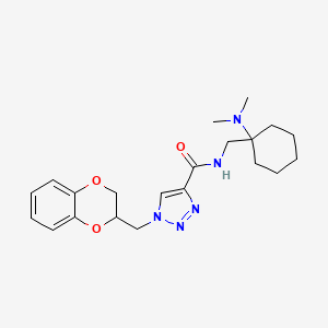 molecular formula C21H29N5O3 B6051510 1-(2,3-dihydro-1,4-benzodioxin-2-ylmethyl)-N-{[1-(dimethylamino)cyclohexyl]methyl}-1H-1,2,3-triazole-4-carboxamide 