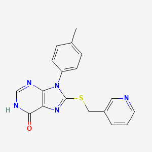 9-(4-methylphenyl)-8-[(3-pyridinylmethyl)thio]-1,9-dihydro-6H-purin-6-one