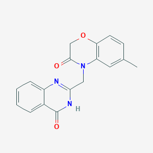 molecular formula C18H15N3O3 B6051522 6-methyl-4-[(4-oxo-3,4-dihydro-2-quinazolinyl)methyl]-2H-1,4-benzoxazin-3(4H)-one 