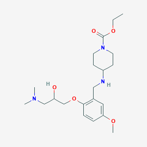 molecular formula C21H35N3O5 B6051525 ethyl 4-({2-[3-(dimethylamino)-2-hydroxypropoxy]-5-methoxybenzyl}amino)-1-piperidinecarboxylate 