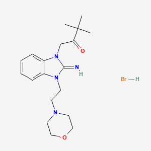 molecular formula C19H29BrN4O2 B6051544 1-{2-imino-3-[2-(4-morpholinyl)ethyl]-2,3-dihydro-1H-benzimidazol-1-yl}-3,3-dimethyl-2-butanone hydrobromide 