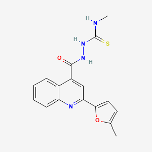 molecular formula C17H16N4O2S B6051568 N-methyl-2-{[2-(5-methyl-2-furyl)-4-quinolinyl]carbonyl}hydrazinecarbothioamide 