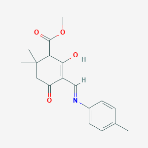 molecular formula C18H21NO4 B6051572 methyl 2,2-dimethyl-5-{[(4-methylphenyl)amino]methylene}-4,6-dioxocyclohexanecarboxylate 