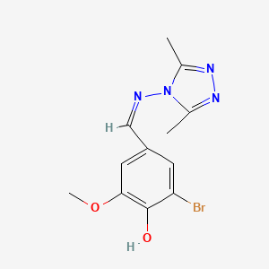 2-bromo-4-{[(3,5-dimethyl-4H-1,2,4-triazol-4-yl)imino]methyl}-6-methoxyphenol