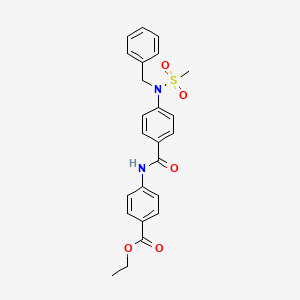 molecular formula C24H24N2O5S B6051650 ethyl 4-({4-[benzyl(methylsulfonyl)amino]benzoyl}amino)benzoate 