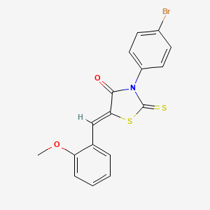 molecular formula C17H12BrNO2S2 B6051653 3-(4-bromophenyl)-5-(2-methoxybenzylidene)-2-thioxo-1,3-thiazolidin-4-one 