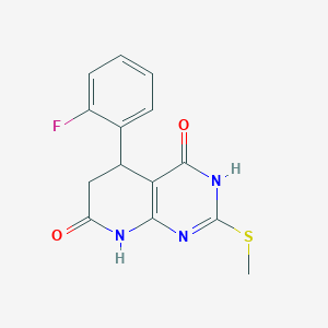 molecular formula C14H12FN3O2S B6051656 5-(2-fluorophenyl)-2-(methylthio)-5,8-dihydropyrido[2,3-d]pyrimidine-4,7(3H,6H)-dione 