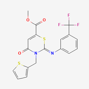 methyl 4-oxo-3-(2-thienylmethyl)-2-{[3-(trifluoromethyl)phenyl]imino}-3,4-dihydro-2H-1,3-thiazine-6-carboxylate