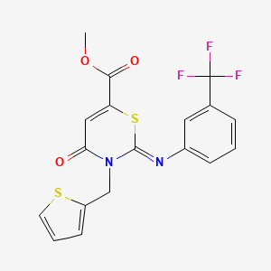 molecular formula C18H13F3N2O3S2 B6051658 methyl 4-oxo-3-(2-thienylmethyl)-2-{[3-(trifluoromethyl)phenyl]imino}-3,4-dihydro-2H-1,3-thiazine-6-carboxylate 