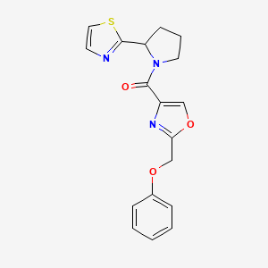 molecular formula C18H17N3O3S B6051685 2-(phenoxymethyl)-4-{[2-(1,3-thiazol-2-yl)-1-pyrrolidinyl]carbonyl}-1,3-oxazole 