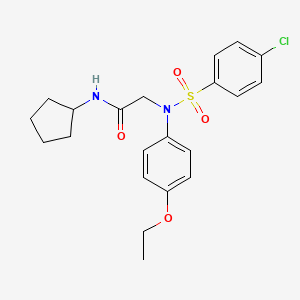 molecular formula C21H25ClN2O4S B6051776 N~2~-[(4-chlorophenyl)sulfonyl]-N~1~-cyclopentyl-N~2~-(4-ethoxyphenyl)glycinamide 