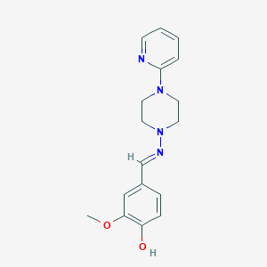 molecular formula C17H20N4O2 B6051777 2-methoxy-4-({[4-(2-pyridinyl)-1-piperazinyl]imino}methyl)phenol 