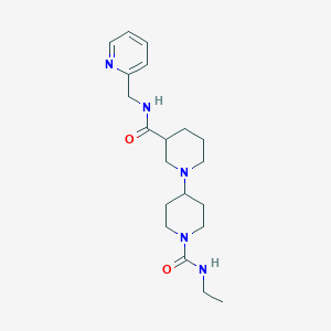 molecular formula C20H31N5O2 B6051793 N~1~'-ethyl-N~3~-(2-pyridinylmethyl)-1,4'-bipiperidine-1',3-dicarboxamide 
