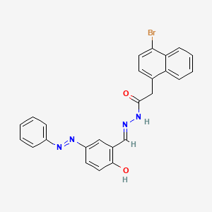 molecular formula C25H19BrN4O2 B6051830 2-(4-bromo-1-naphthyl)-N'-[2-hydroxy-5-(phenyldiazenyl)benzylidene]acetohydrazide 