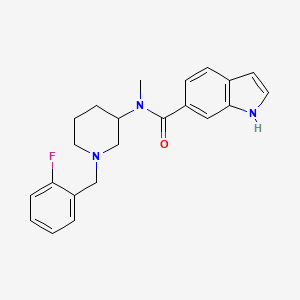 molecular formula C22H24FN3O B6051844 N-[1-(2-fluorobenzyl)-3-piperidinyl]-N-methyl-1H-indole-6-carboxamide 