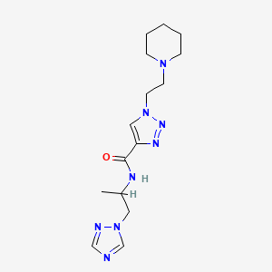 molecular formula C15H24N8O B6051855 N-[1-methyl-2-(1H-1,2,4-triazol-1-yl)ethyl]-1-[2-(1-piperidinyl)ethyl]-1H-1,2,3-triazole-4-carboxamide 