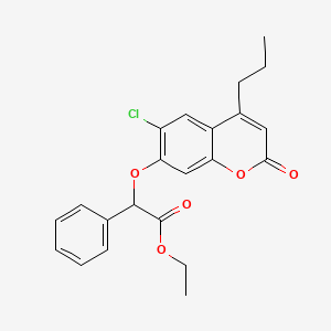 molecular formula C22H21ClO5 B6051884 ethyl [(6-chloro-2-oxo-4-propyl-2H-chromen-7-yl)oxy](phenyl)acetate 
