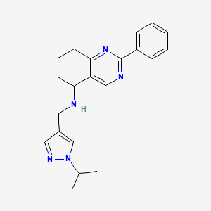molecular formula C21H25N5 B6051894 N-[(1-isopropyl-1H-pyrazol-4-yl)methyl]-2-phenyl-5,6,7,8-tetrahydro-5-quinazolinamine 